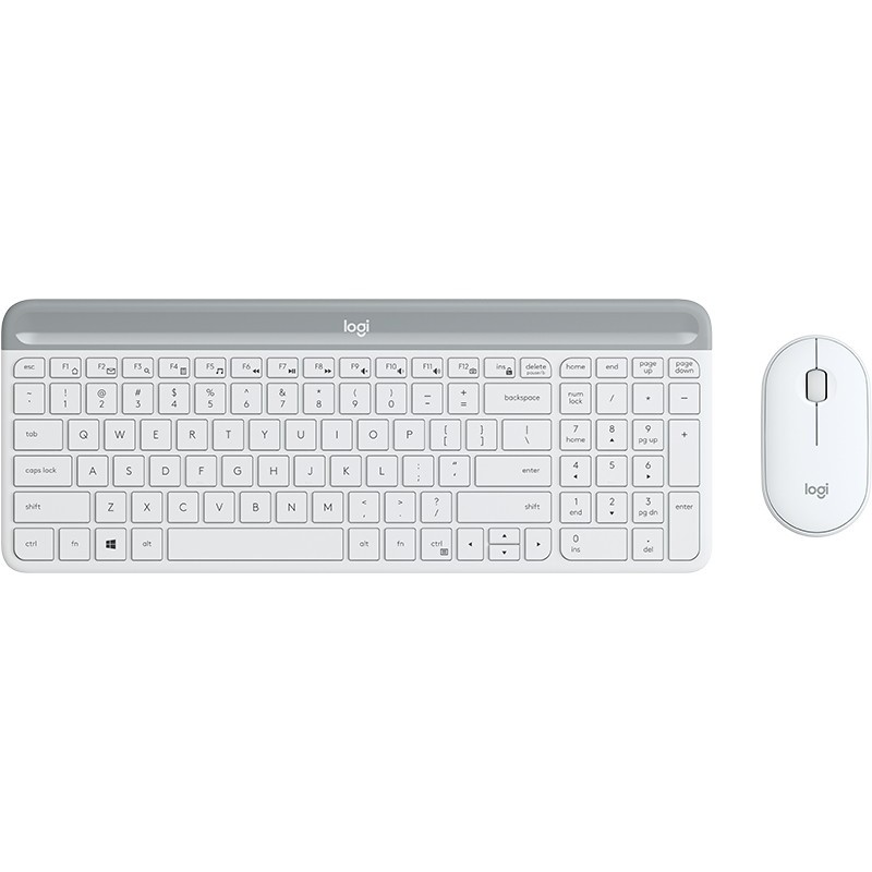 Logitech MK470 Slim Combo - kabelloses Tastatur-Maus-Set weiß